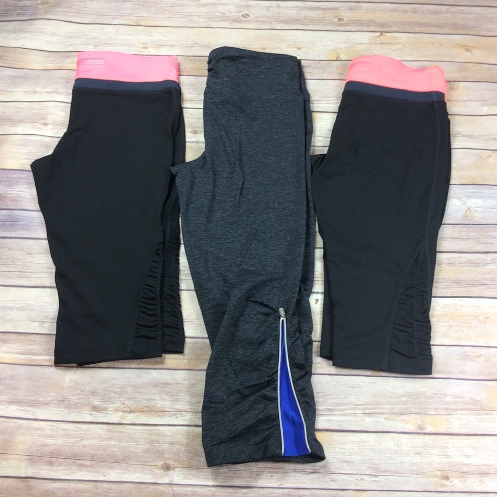 Tangerine Small Lot Of 3 Capri Crop Pant Leggings - Picture 2 of 8